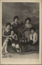 Five Asian Women in Swimwear Swimsuits & Pinup Postcard Postcard