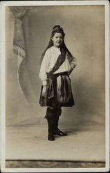 Girl in Traditional Scottish Costume Girls Postcard Postcard