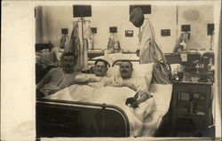 Three Male Patients in a Hospital Ward Doctors & Medicine Postcard Postcard