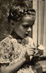 Girl with ice cream cone Postcard