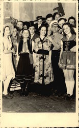 Group of People in Costumes Postcard