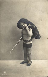 Child with Toy Monkey Children Postcard Postcard