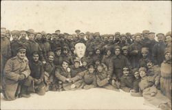 Group of Soldiers in the Snow Men Postcard Postcard