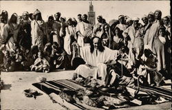 Snake Charmer performing for Crowd Postcard Postcard