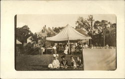 Photo of Large Gathering in Home's Back Yard Postcard