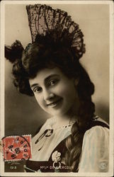 A Young Lady with a Braid and Lace Hat Postcard