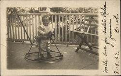 Child in Baby Walker Babies Postcard Postcard