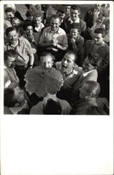 Men Playing a Carnival Game Postcard