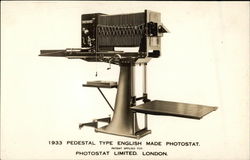 1933 Pedestal Type English Made Photostat Postcard