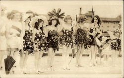 Bathing Beauty Contest, With Roses Postcard