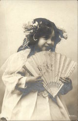 Girl with Fan Postcard