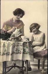 Mother and Daughter Tea Postcard