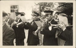 Men Playing Trumpets Music Postcard Postcard