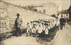 Group of School Children Walking Postcard