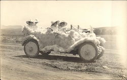 Third Prize Marriotts Flower-Covered Car Float With Four Women Passengers with Big Hats Cars Postcard Postcard