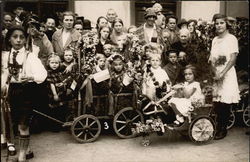 Parade with Children in Carts Postcard Postcard