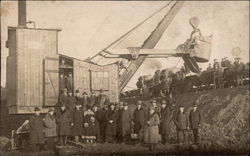 Men Working with Giant Steam Shovel Postcard