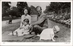 Queen Elizabeth II, Prince Philip, Prince Charles and Princess Anne Royalty Postcard Postcard