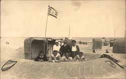 Portrait of Family at Beach Postcard