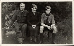 Boy Scouts and a Woman Postcard