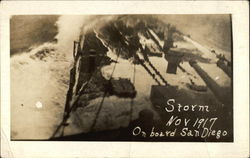 Storm on board San Diego - November 1917 Boats, Ships Postcard Postcard