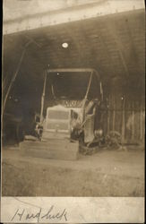 Tractor in Farm Shed Sunbury, PA Postcard Postcard