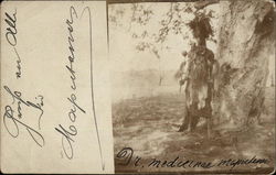 Medicine Man in Tribal Outfit Postcard Postcard