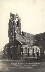 War Ravaged Church in Germany Postcard