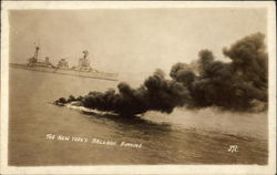 USS New York's Balloon Burning Postcard