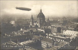 Zeppelin over Cathedral Postcard