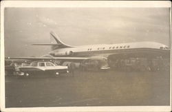 Airplane from Air France on Runway Postcard