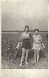 Two Women at Beach Postcard