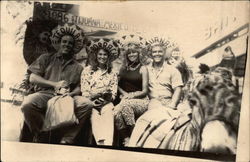 Holiday Makers in Sombreros Postcard