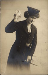 Woman with a dagger and flower Postcard