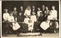 Vintage Photograph of Wedding Party Postcard