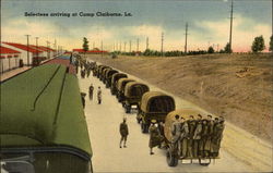 Military Selectees Arriving at Camp Claiborne Forest Hill, LA Postcard Postcard