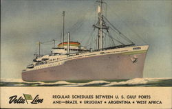 Delta Line - Oceanliner on the Water Postcard