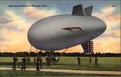 Motorized Ballooon & Rigging Crew Airships Postcard Postcard