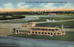 Peter O. Knight Airport, showing Skyline Postcard