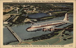 Capital Airlines Gives You a Bird's-Eye View of Everything Along the Way Aircraft Postcard Postcard