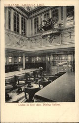 Holland-America Line Dome in First Class Dining Saloon Postcard