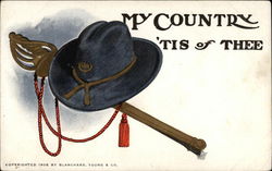 Civil War Hat and Sword Postcard