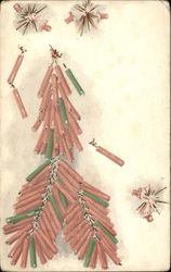 Large Group of Red & Green Firecrackers Postcard