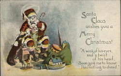 Santa Claus wishes you a Merry Christmas! Postcard