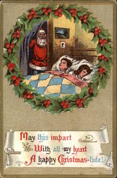 May this impart, With all my heart, A Happy Christmastide! Children Postcard Postcard