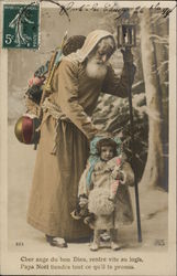 Cher ange du bon Dien, rentre vite an logis, Papa Noel tiendra tout ce qu'il ta promis Santa Claus Postcard Postcard