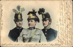 Women in Military Uniforms Postcard