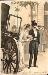 A Bride and Groom Postcard