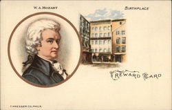 W. A. Mozart - Portrait and Birthplace Music Postcard Postcard