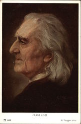 Profile Portrait of Franz Liszt (Composer) Music Postcard Postcard